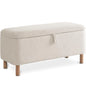 Storage Ottoman Bench for Bedroom end of Bed, Sherpa Upholstered Shoe Seat Storage.