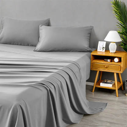 3/4Pcs soft solid color fashionable home bedding set, 1 fitted sheet, 1 flat sheet, 1/ 2 pillowcases