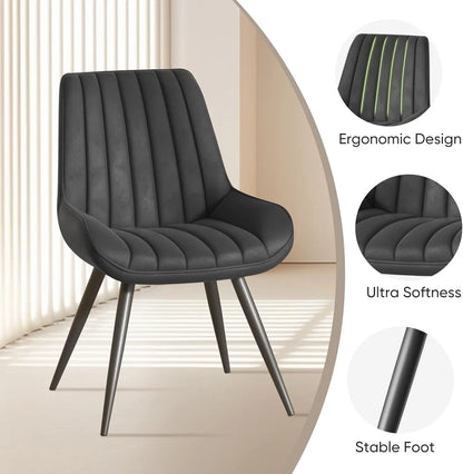 Modern Dining Chairs Set of 4, Comfy Dining Room Chairs with Thick Cushions.