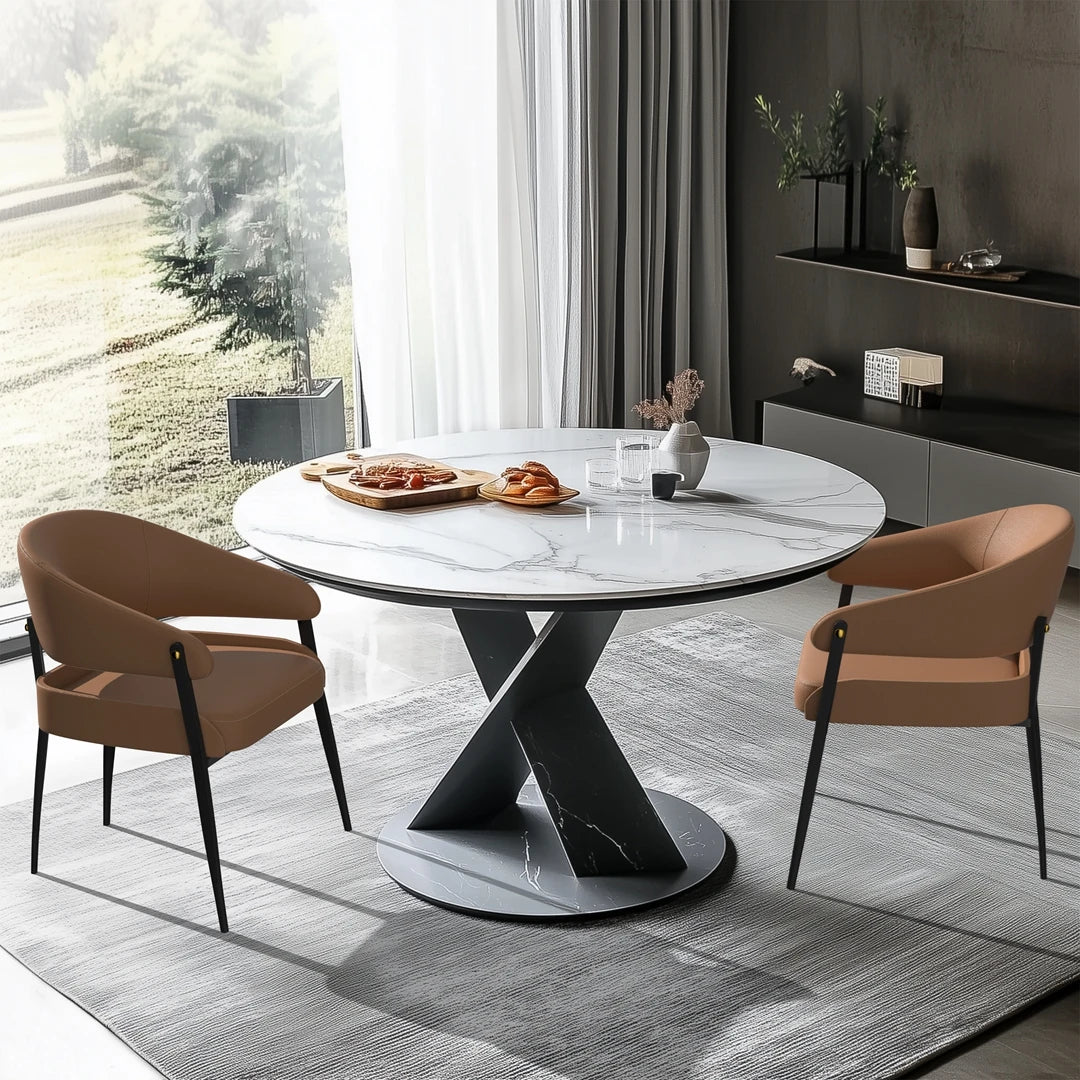 2-Piece Luxury Dining Chairs Microfiber Leather Padded Seat Modern for Home Office & Dining Room