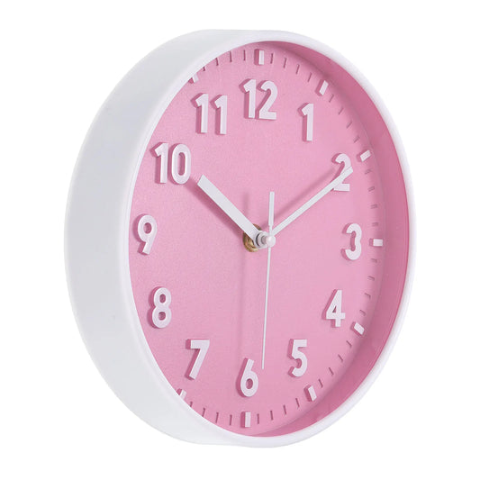 8 Inch Wall Clock 3D Number Quartz Battery Operated Silent Non-Ticking Round Wall Clocks Decorative.