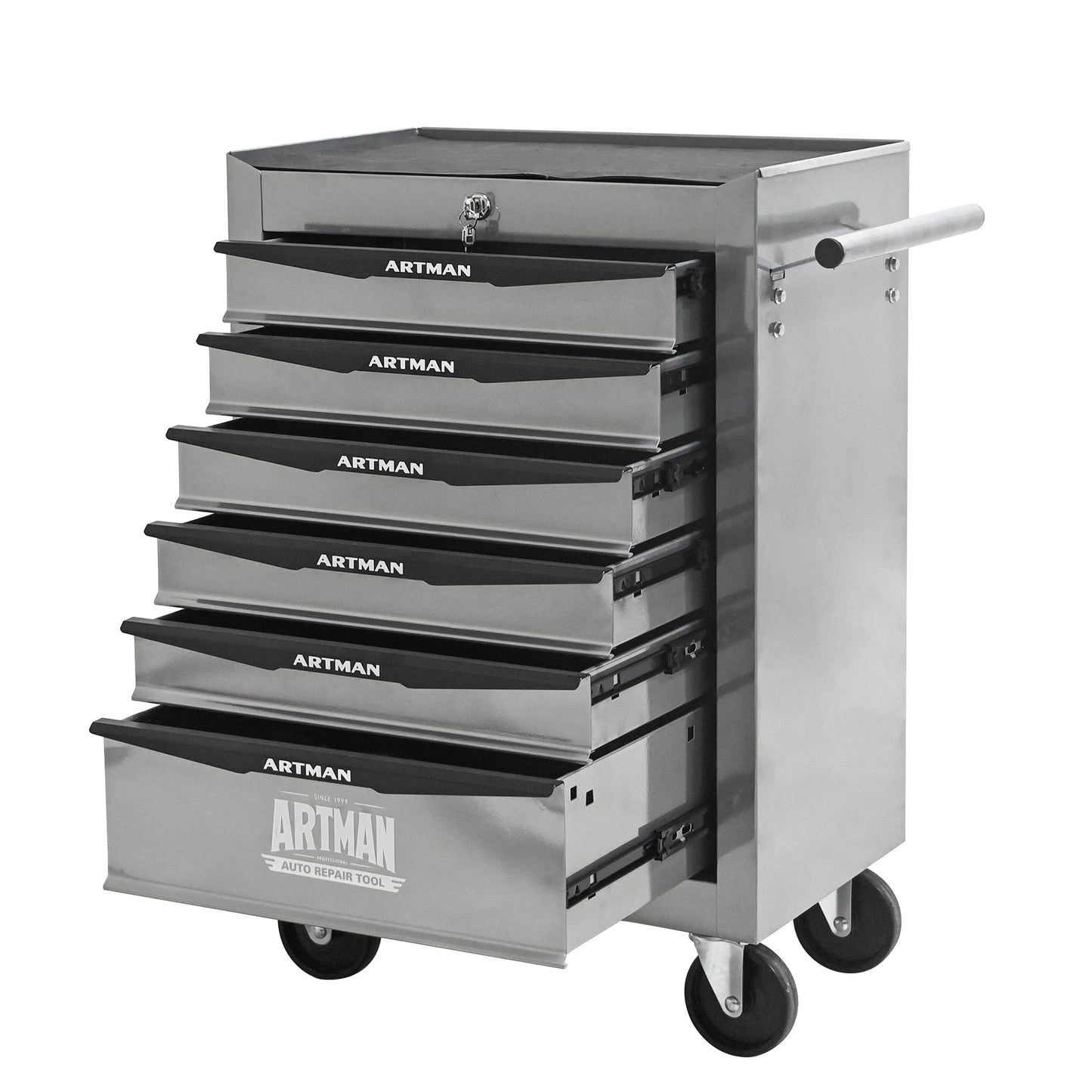 Rolling Metal Tool Chest with 6 Drawers, 20" 6-Drawer Tool Chest Cabinet with Ball Bearing Drawer Slides.