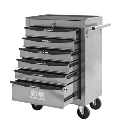 Rolling Metal Tool Chest with 6 Drawers, 20" 6-Drawer Tool Chest Cabinet with Ball Bearing Drawer Slides.