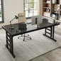 71 Inch Executive Desk with USB Ports, Large Computer Desk with Extra Thick, Office Desk, Furniture.