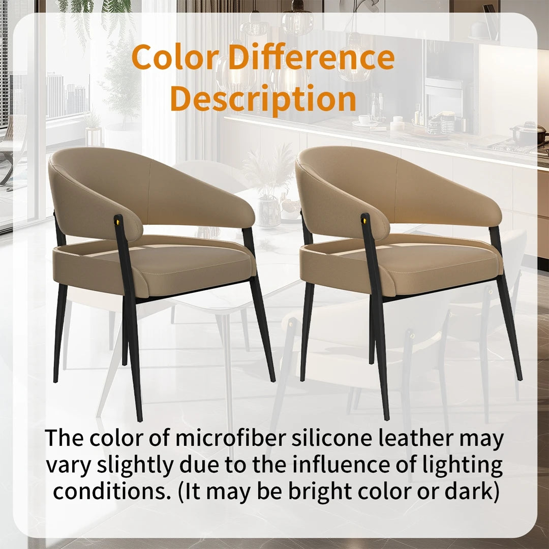 2-Piece Luxury Dining Chairs Microfiber Leather Padded Seat Modern for Home Office & Dining Room