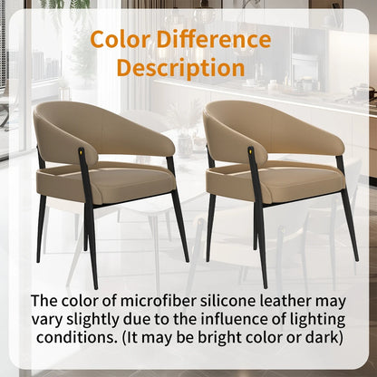 2-Piece Luxury Dining Chairs Microfiber Leather Padded Seat Modern for Home Office & Dining Room
