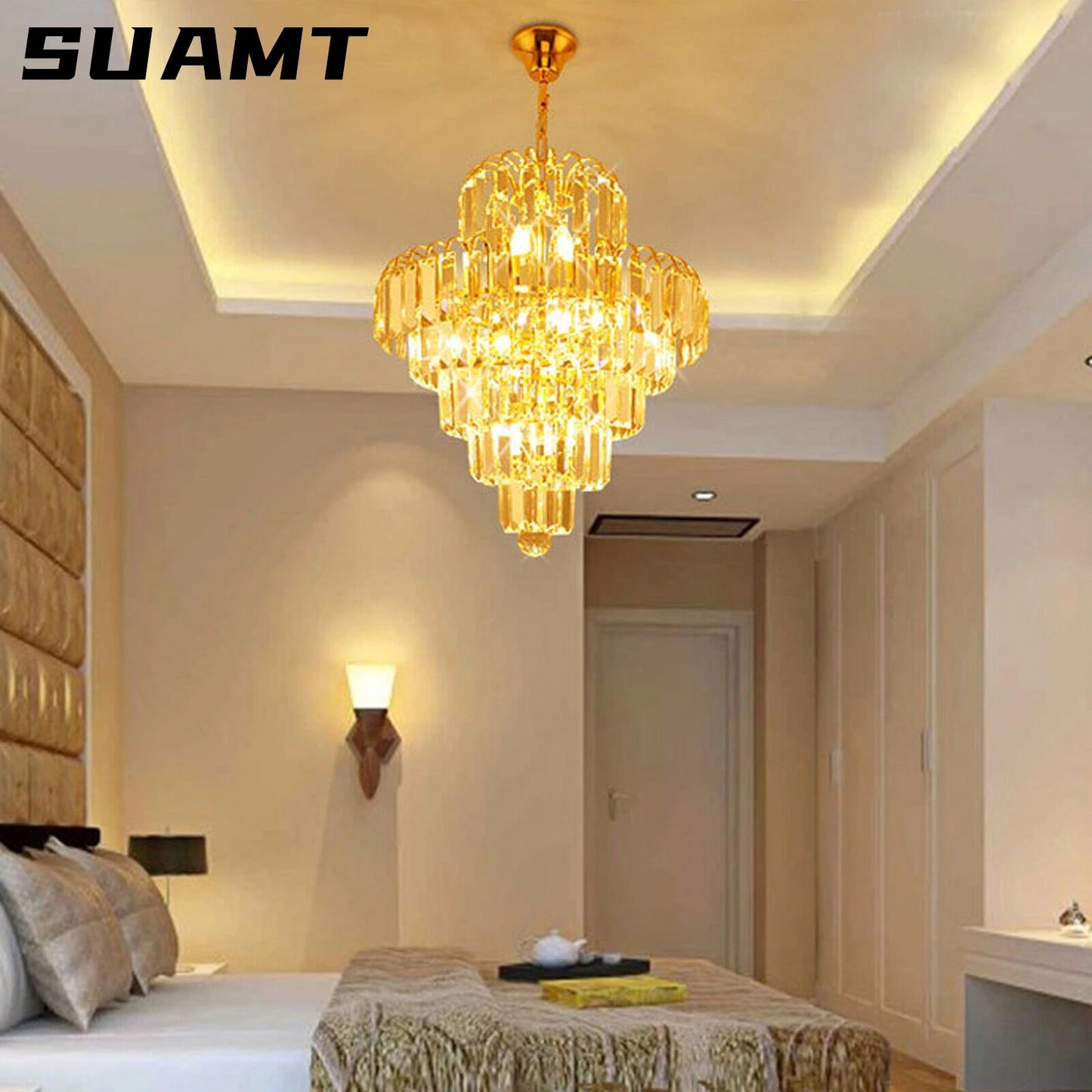 Luxury Crystal Chandelier Modern Ceiling Light Pendant Fixture Lighting, Elegant Decor.