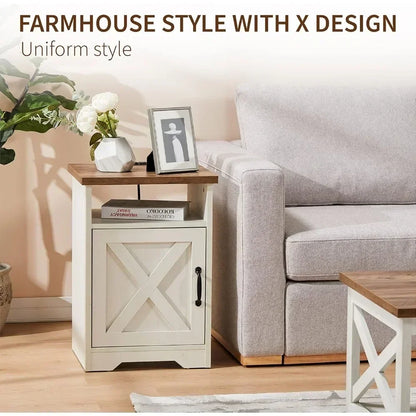 Bestseller Farmhouse Style 3-Piece Living Room Furniture Set - Coffee Table - 2 End Tables, Charging Station.