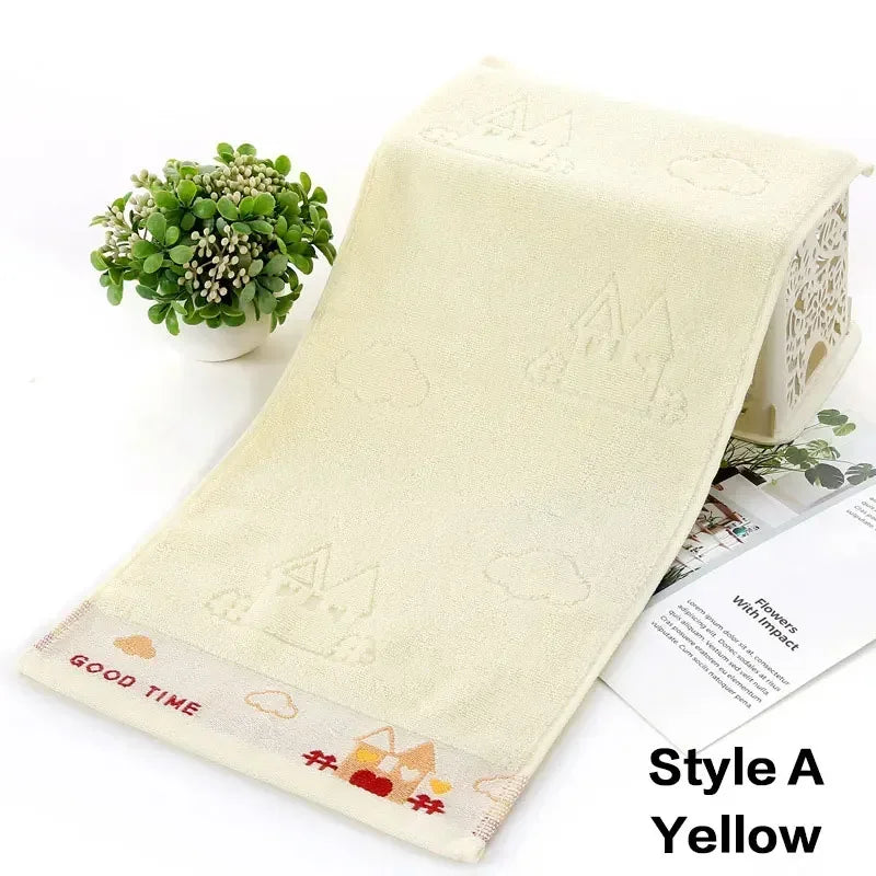 Pure Cotton Children's Towel, Soft Absorbent Baby Face Wash Towel for Kids.