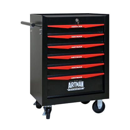 Rolling Metal Tool Chest with 6 Drawers, 20" 6-Drawer Tool Chest Cabinet with Ball Bearing Drawer Slides.