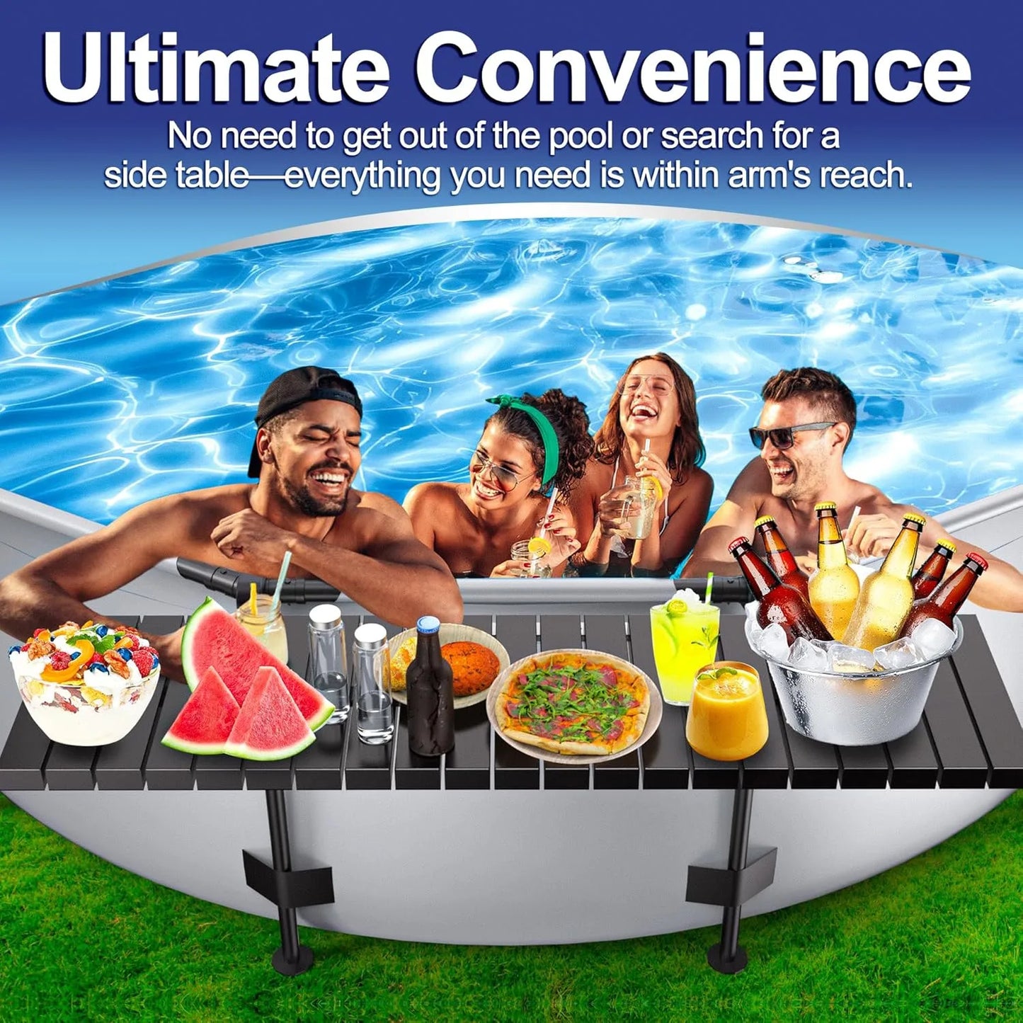 Outdoor Hot Tubs Pool Bar for Above Ground Pool Heavy Duty Pool Side Bar Swim Up Bar Aluminum