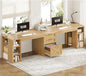 96.5" Computer Desk with Drawers,2 Person Home Office Desk, Double Desk with Storage Shelves.