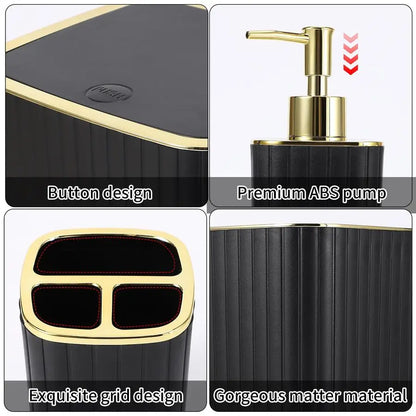 Accessories Set Gorgeous Black Bathroom Set, 10PC Bathroom Accessory Set.