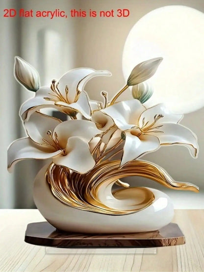 1 piece of lily desktop decoration ornament for living room desktop and office.