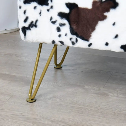 Long Rectangle Faux Fur Ottoman Entryway Bench Soft Furry Footrest Accent Seating for Bedroom.