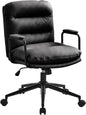 Leather Home Desk Chair, Comfortable Executive Office Chair with Wheels, Adjustable Height.