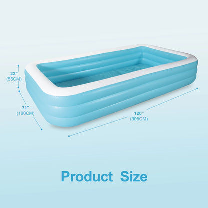 Inflatable swimming Pool for Kids and Adults, Large kiddie Blow Up Pool for Outdoor, Backyard.