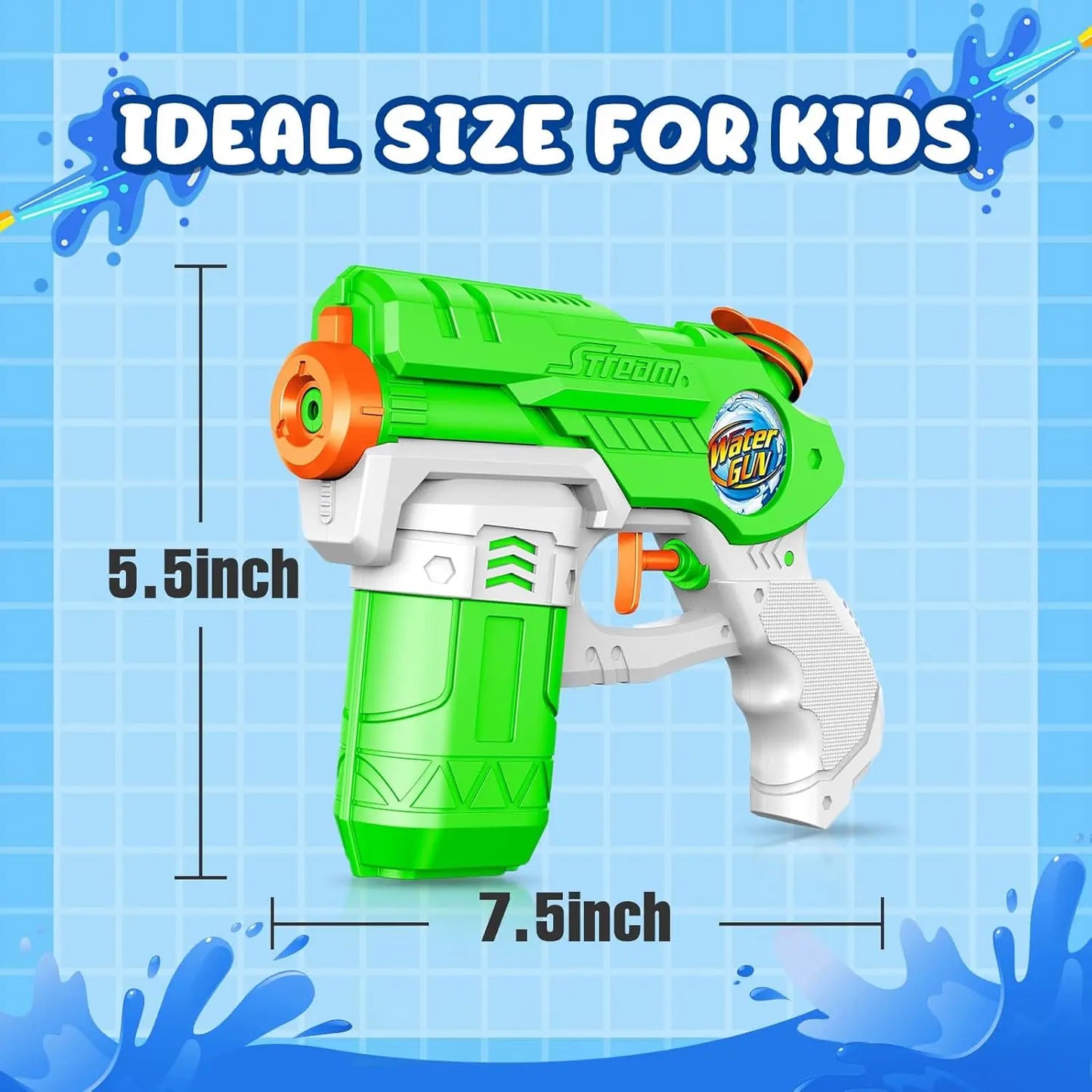 6-Pack Water Guns for Kids and Adults, Long Range Squirt Toys for Pool Fun