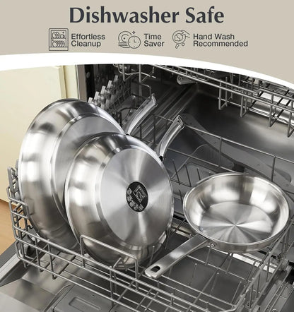 KOCH SYSTEME CS 10 Piece Stainless Steel Pots and Pans Set, Kitchen cookware, Oven Safe to 450°F