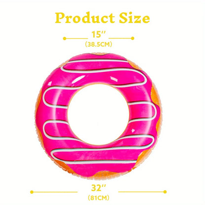 JOYFY 32.5" Donut Pool Float with Glitters 3 Pack Funny Tube Toys for Swimming Pool.