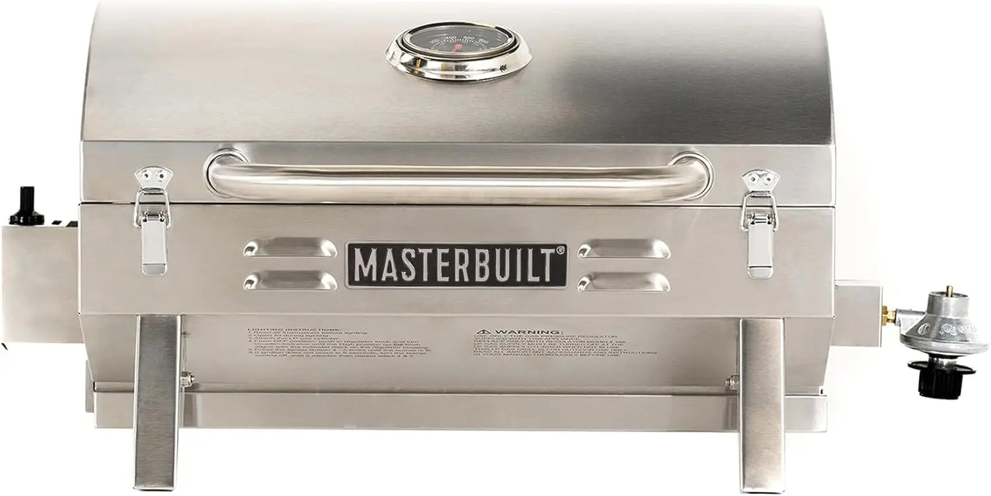 Portable Propane Gas Grill with Folding Legs, Chrome-Coated Warming Rack in Stainless Steel, Model