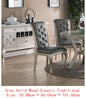 7pc Rect. Glass Dining Table Set w/ Silver Hue & 6 Tufted Side Chairs for Dining Room