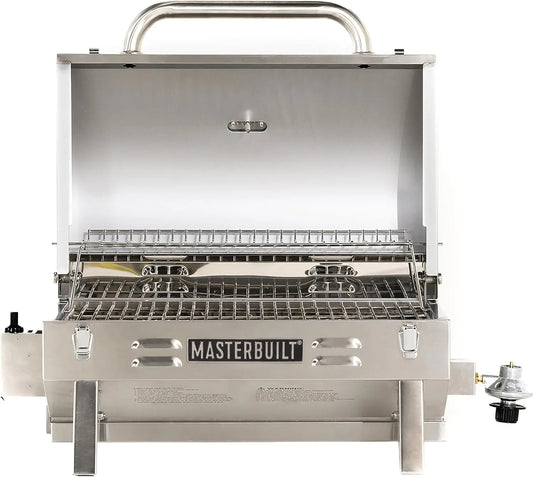 Portable Propane Gas Grill with Folding Legs, Chrome-Coated Warming Rack in Stainless Steel, Model