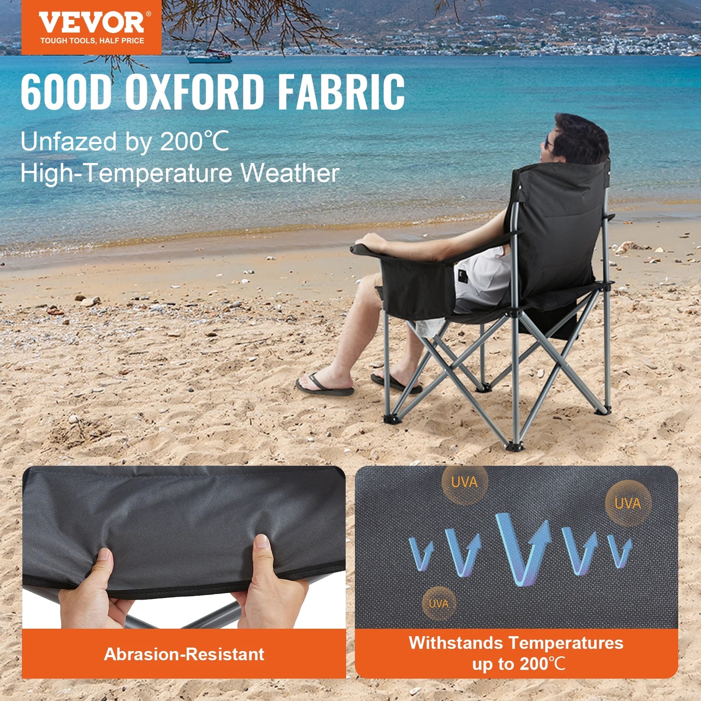 Outdoor Camping Chair 350lbs High Load Ultralight Folding Chair, Portable.