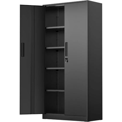 Metal Storage Cabinet, Garage Cabinets and Storage System with Doors and Shelves.