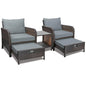 Balcony Furniture 5 Piece Patio Conversation Set, PE Wicker Rattan Outdoor Lounge Chairs.