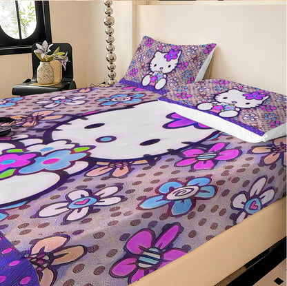 Sanrio Hello Kitty elastic Bed Sheets, Soft, warm velvet bedspreads, mattress covers, bed sheet protectors