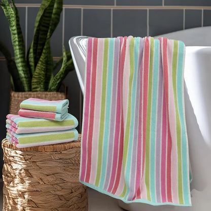 6-Piece Kids Towel Set: 2 Bath, 2 Hand, 2 Washcloths - 100% Cotton, Soft.