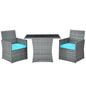 3 Pieces Patio Rattan Furniture Set, Outdoor Wicker Conversation Set.