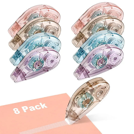 8-pack handmade office stickers, stamps, notes, large capacity double-sided glue tape.