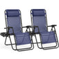 Zero Gravity Set of 2 Portable Recliner, Patio Outdoor Lounge Chair with Cup Holder, Adjustable Pillow.
