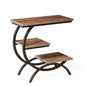 Tribesigns C-Shaped End Table, Industrial 3-Tier Small Table, Wood Bedside Table, with Storage Shelves.