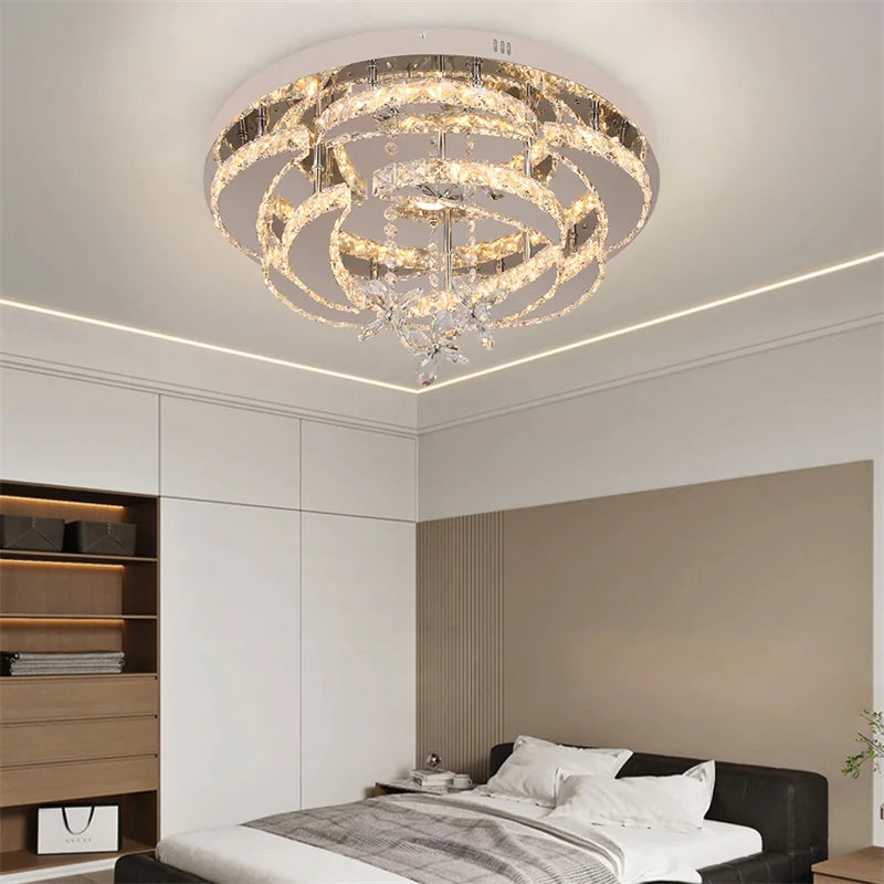 Crystal Ceiling Lamp Led Chandelier Modern Pendant Lighting Fixture.