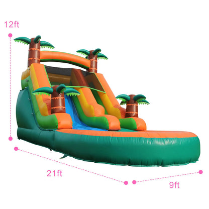 Inflatable pool Summer Outdoor Air Bounce Water Amusement Play Equipment, Double Slide Bubble Ball