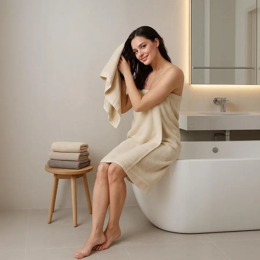 6 Piece Luxury Bath Towel Set 100 Cotton Towels for Bathroom.