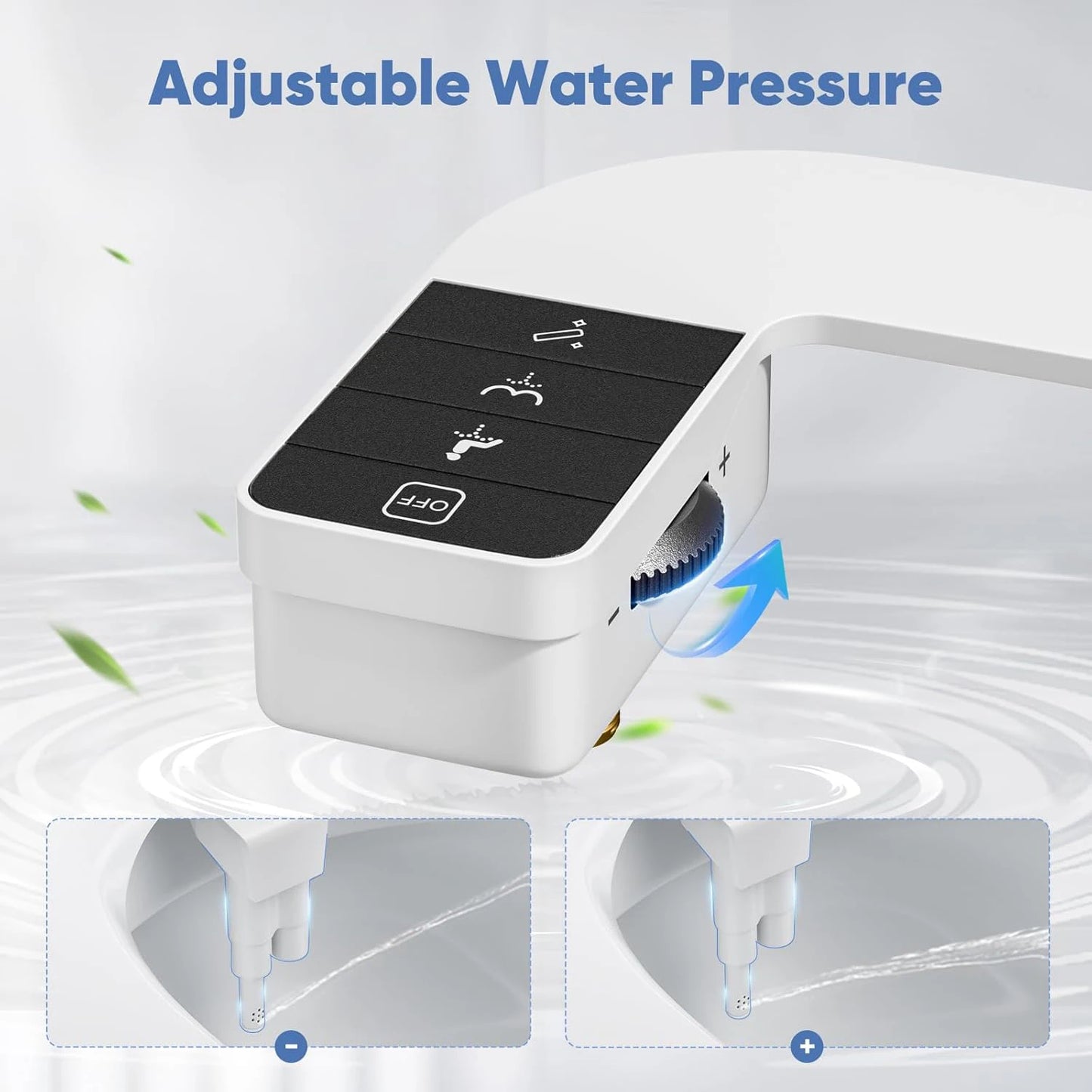 ITAX Self-Cleaning Nozzle, non-Electric Self-Cleaning Bidet Attachment, Ultra Thin Design Toilet Seat.