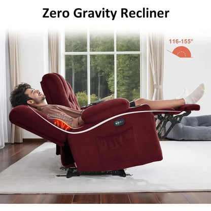 "3-seater zero gravity reclining sofa with heat and vibration massage, for living room"