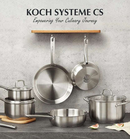 KOCH SYSTEME CS 10 Piece Stainless Steel Pots and Pans Set, Kitchen cookware, Oven Safe to 450°F