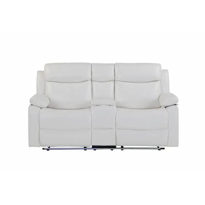 3-Piece Reclining Sofa Set with LED Lights – Sofa, Loveseat & Recliner for Living Room.