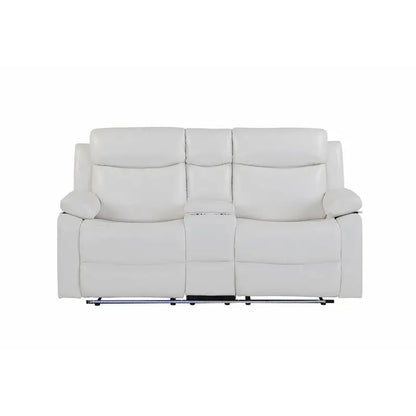 3-Piece Reclining Sofa Set with LED Lights – Sofa, Loveseat & Recliner for Living Room.
