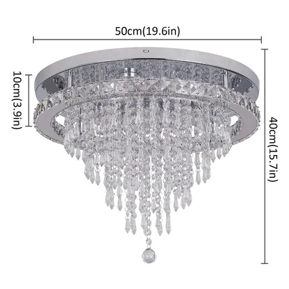 Luxury Crystal Ceiling Lamp Smart Led Dining Room Pendant Light Chandelier Remote Control.