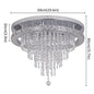 Luxury Crystal Ceiling Lamp Smart Led Dining Room Pendant Light Chandelier Remote Control.