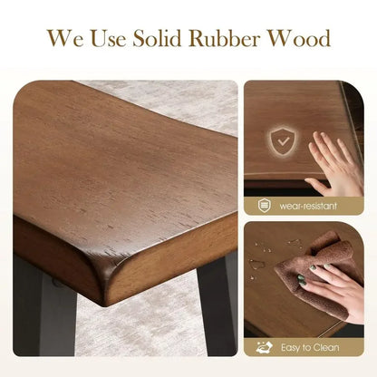 Dining Table Set for 4, Counter Height Table and Chairs Set of 4, Wood Kitchen Set with Bench, Rectangular.