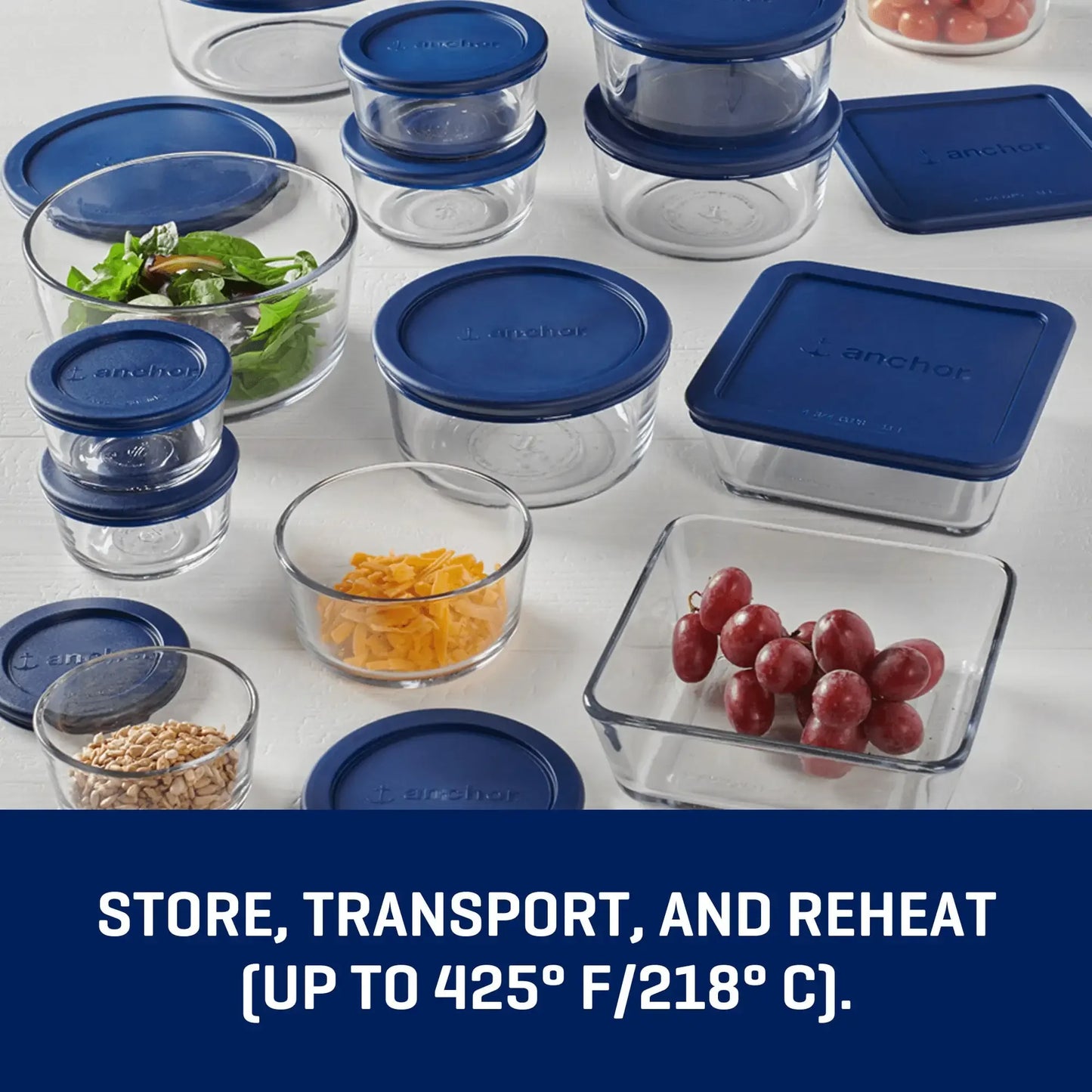 Glass food storage containers with lids, 30 pieces, durable, dishwasher and microwave safe