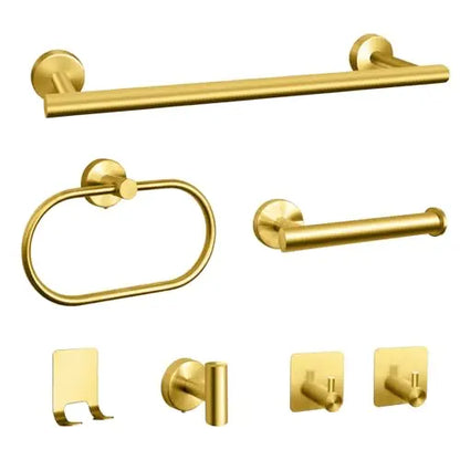 Bathroom Hardware Set 7Pcs Bathroom Towel Rack, Hand Towel Bars Toilet Paper Holders, Towel Rings, Robe Hooks