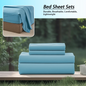3/4Pcs soft solid color fashionable home bedding set, 1 fitted sheet, 1 flat sheet, 1/ 2 pillowcases